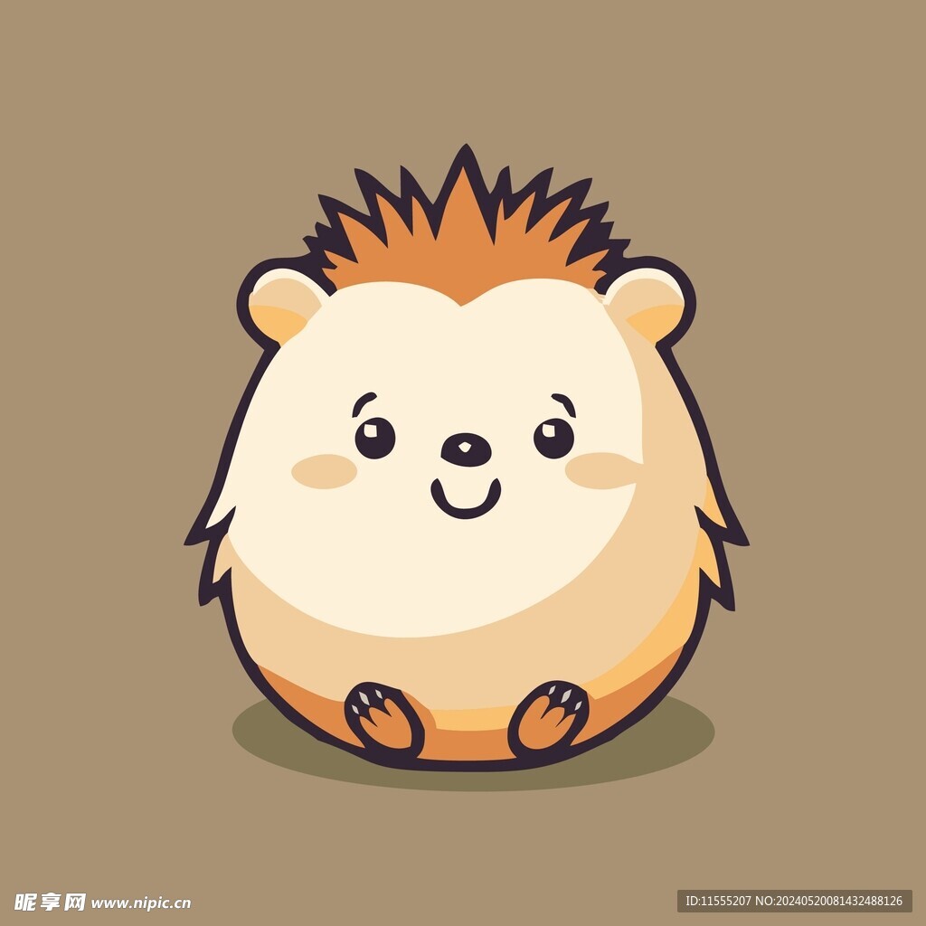 可爱刺猬矢量卡通画儿童插画