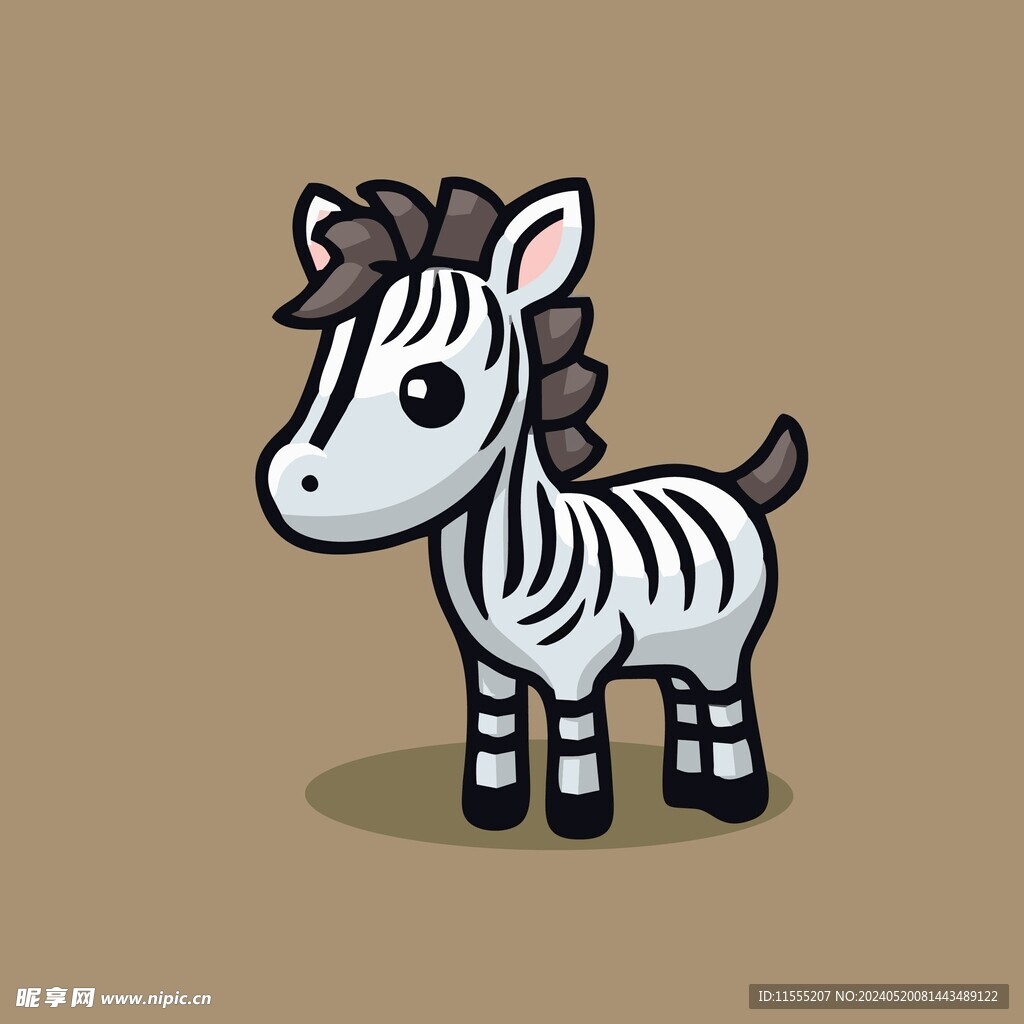 可爱斑马矢量卡通画儿童插画图片