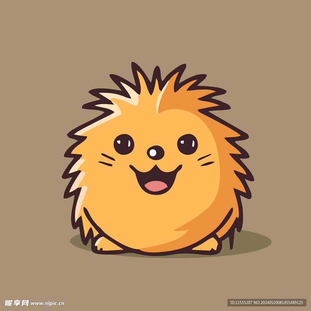 可爱刺猬矢量卡通画儿童插画