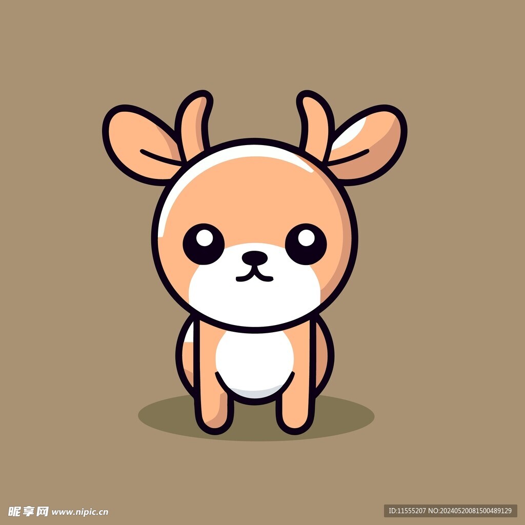 可爱小鹿矢量卡通画儿童插画