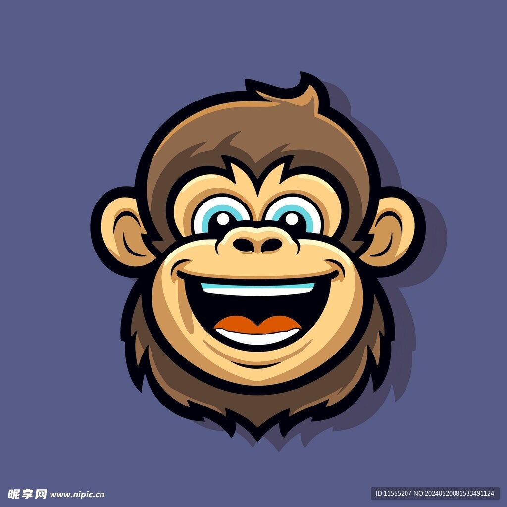 可爱猴子矢量卡通画儿童插画图片