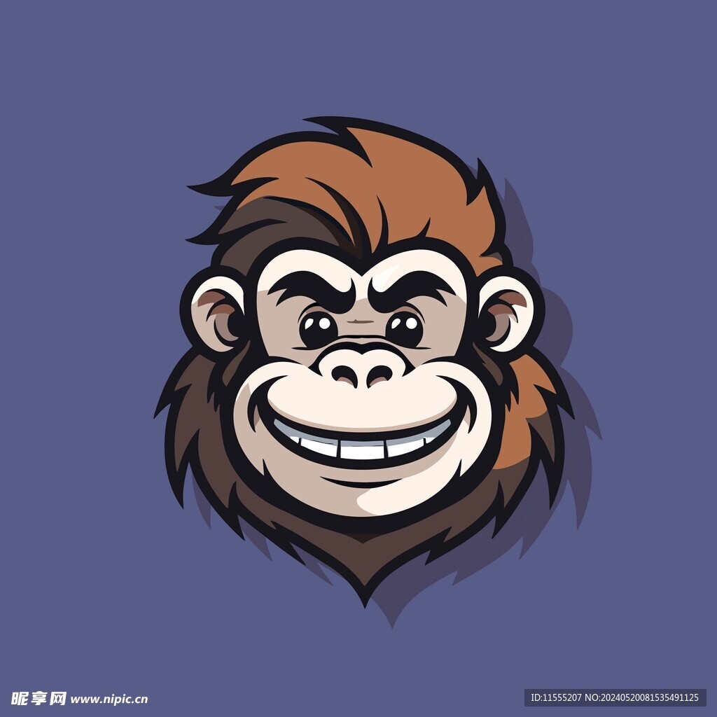 可爱猴子矢量卡通画儿童插画图片