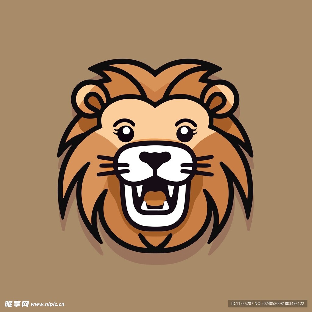 可爱狮子矢量卡通画儿童插画图片