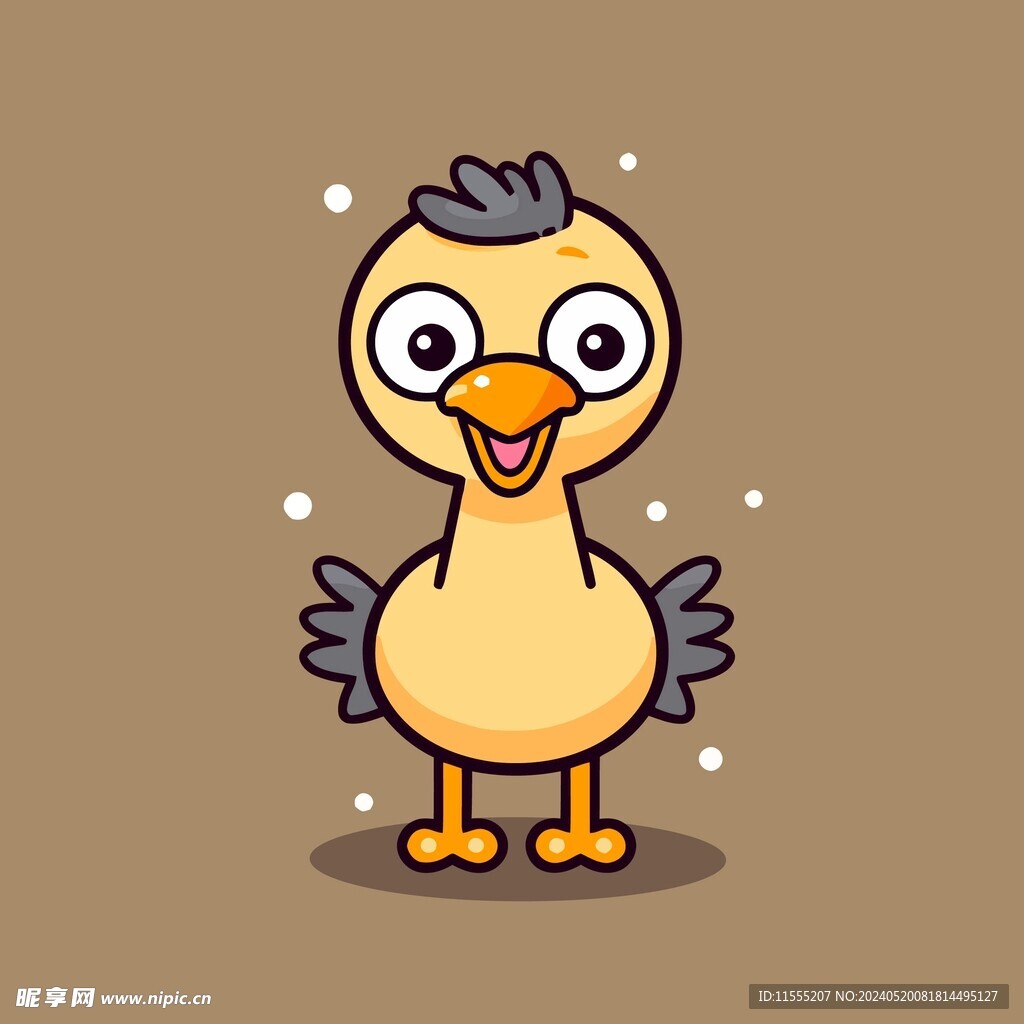 可爱黄鸭矢量卡通画儿童插画图片