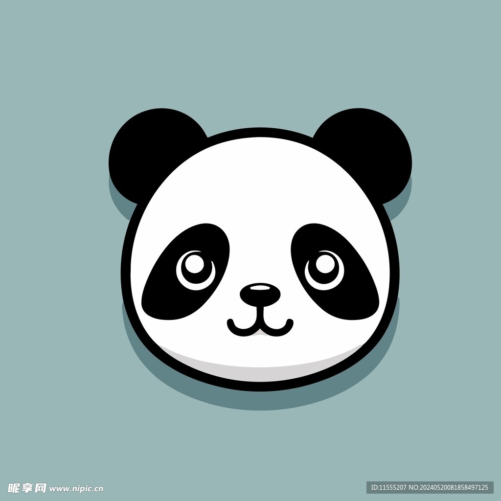 可爱熊猫矢量卡通画儿童插画图片