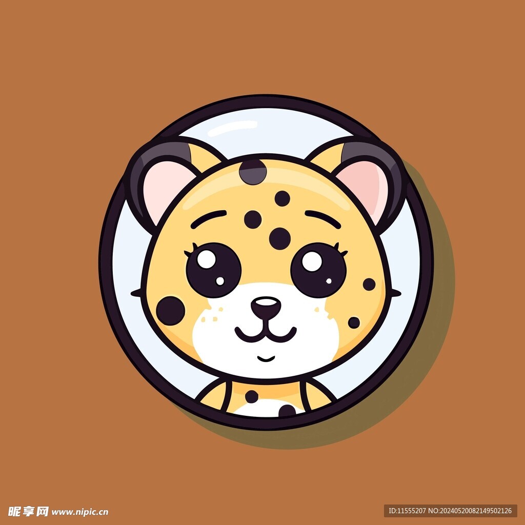可爱猎豹矢量卡通画儿童插画图片