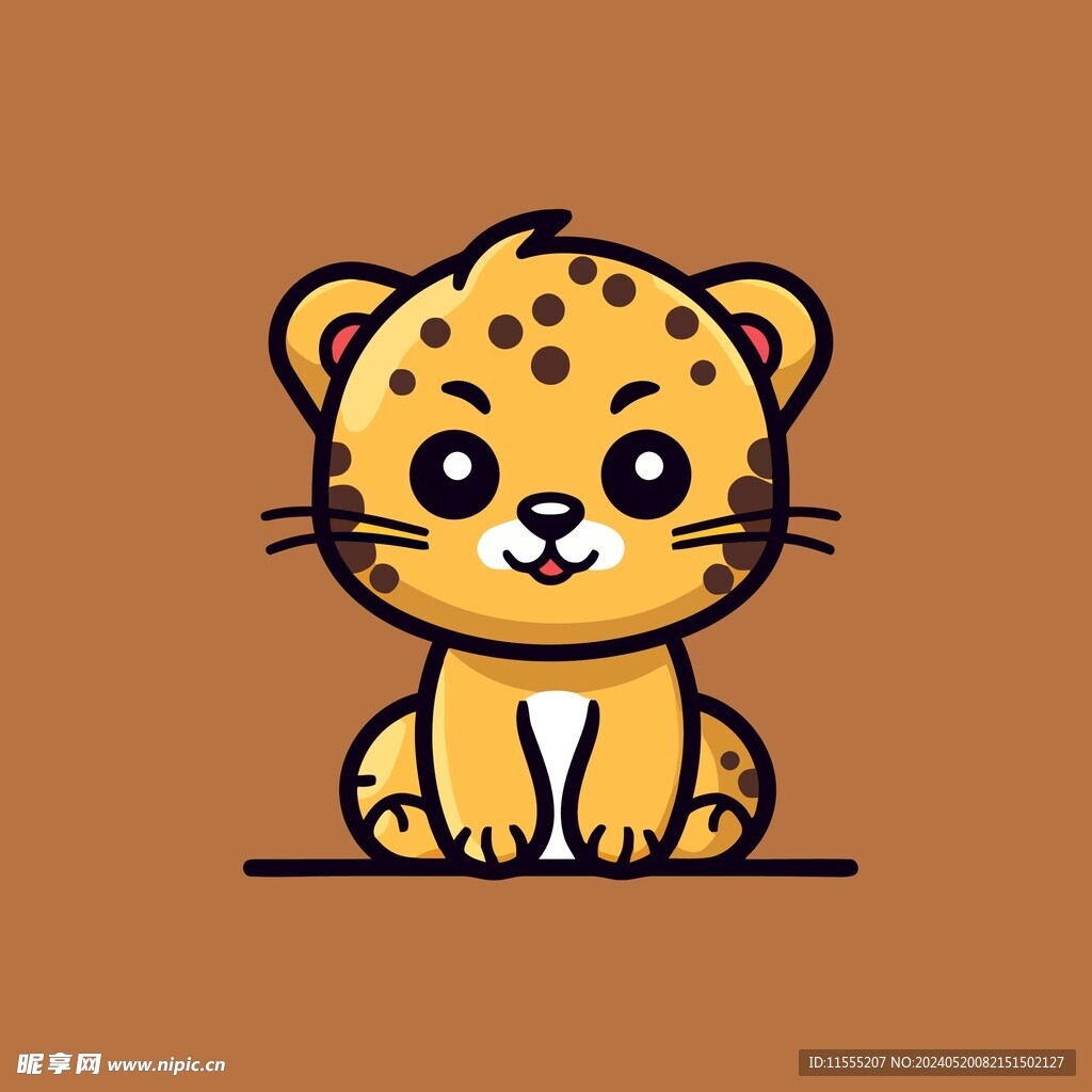 可爱猎豹矢量卡通画儿童插画图片