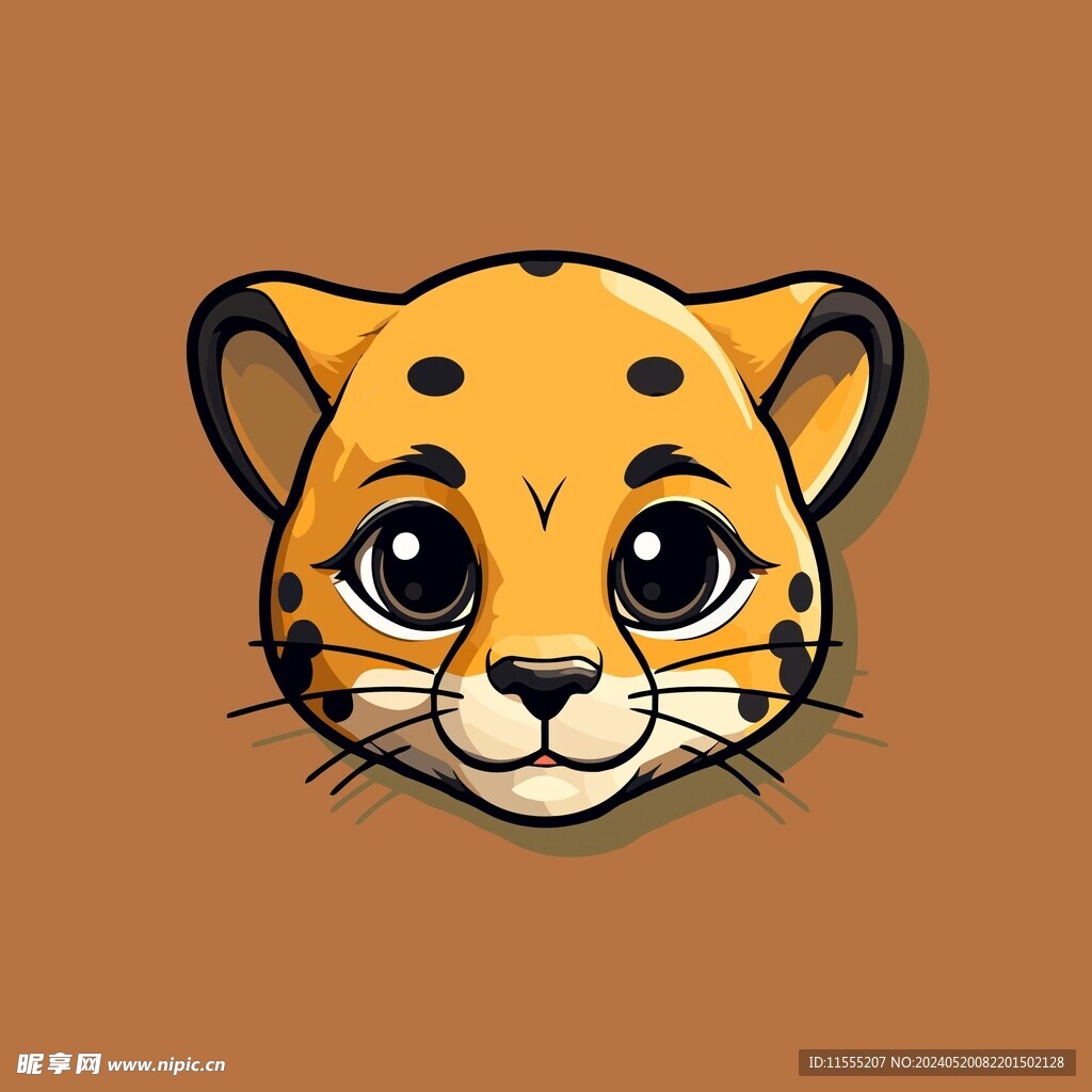 可爱猎豹矢量卡通画儿童插画图片