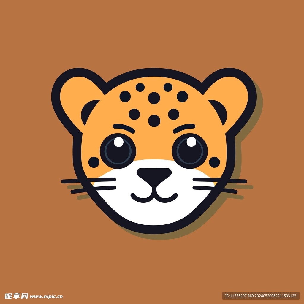 可爱猎豹矢量卡通画儿童插画图片