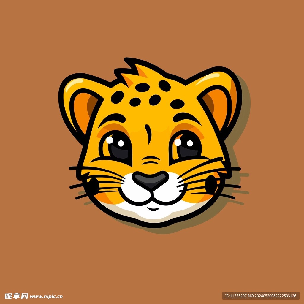 可爱猎豹矢量卡通画儿童插画图片