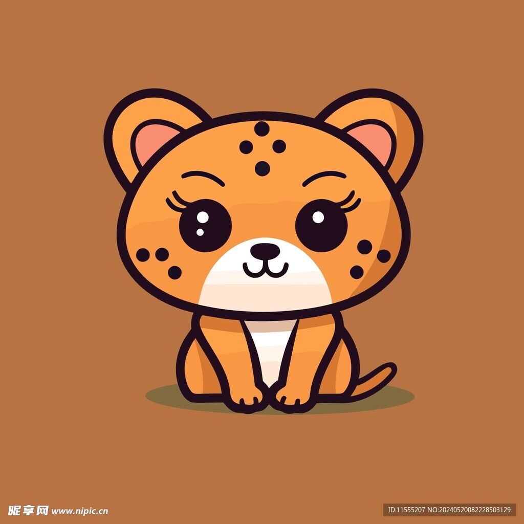 可爱猎豹矢量卡通画儿童插画图片