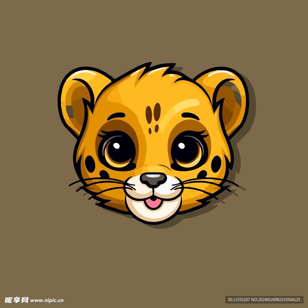 可爱猎豹矢量卡通画儿童插画图片