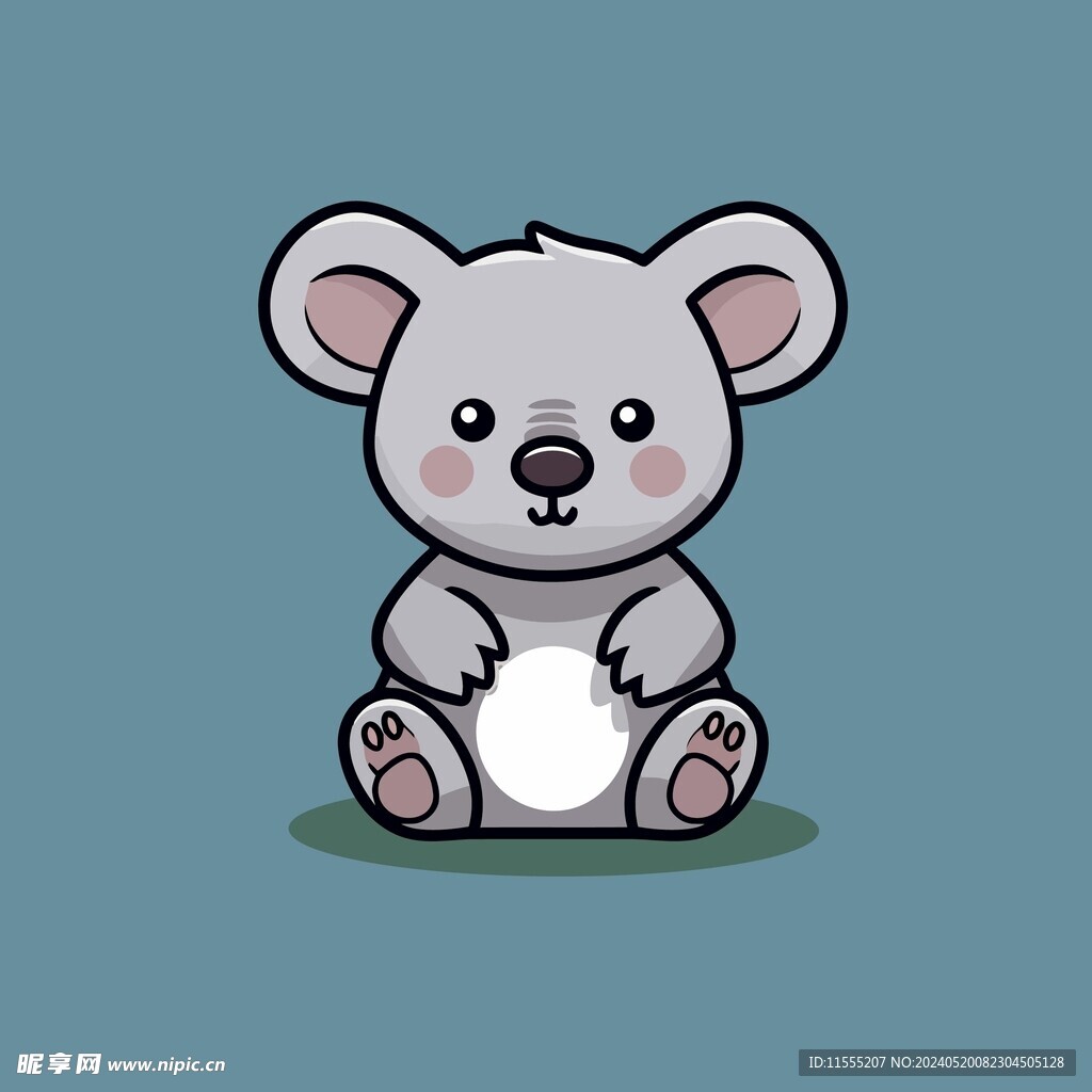 可爱树懒矢量卡通画儿童插画图片