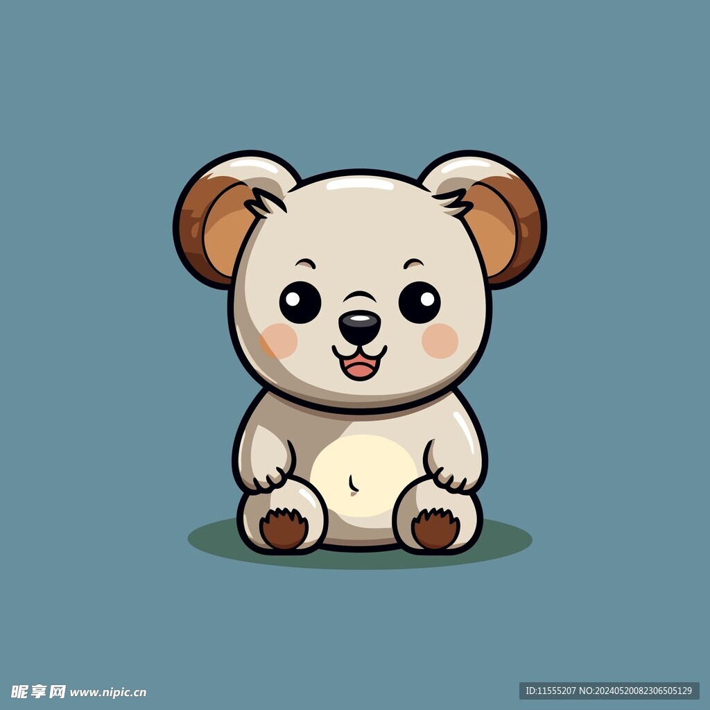 可爱树懒矢量卡通画儿童插画图片