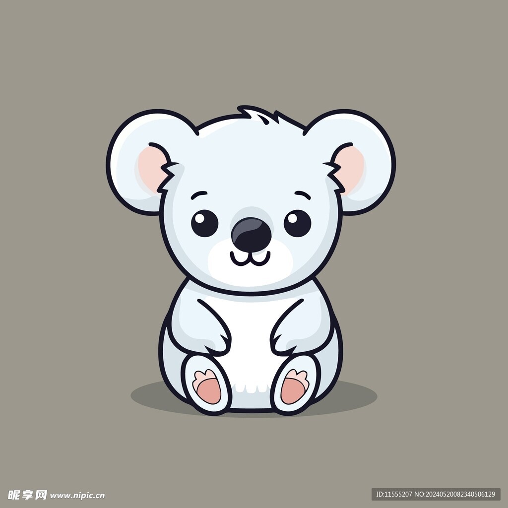 可爱树懒矢量卡通画儿童插画图片