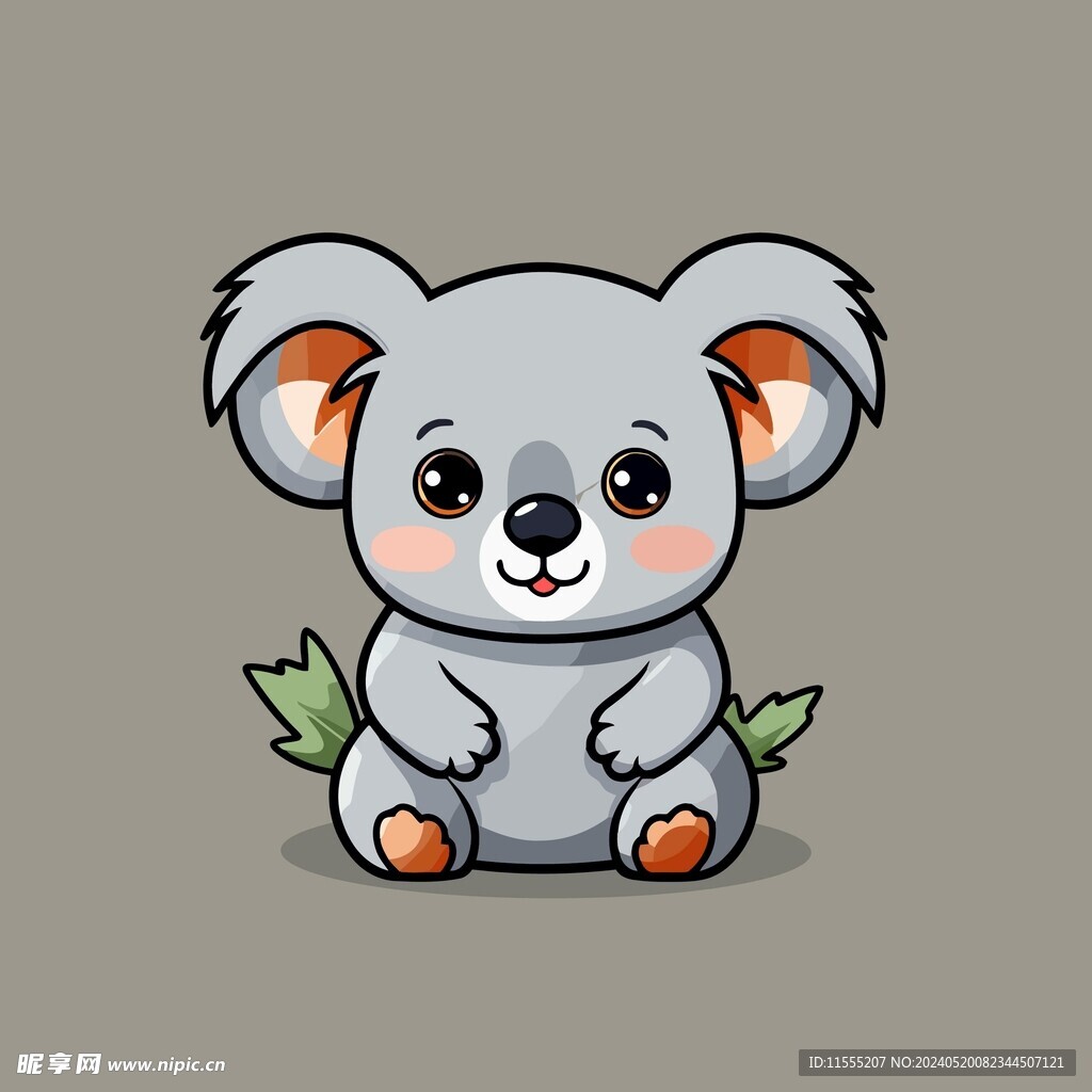 可爱树懒矢量卡通画儿童插画图片