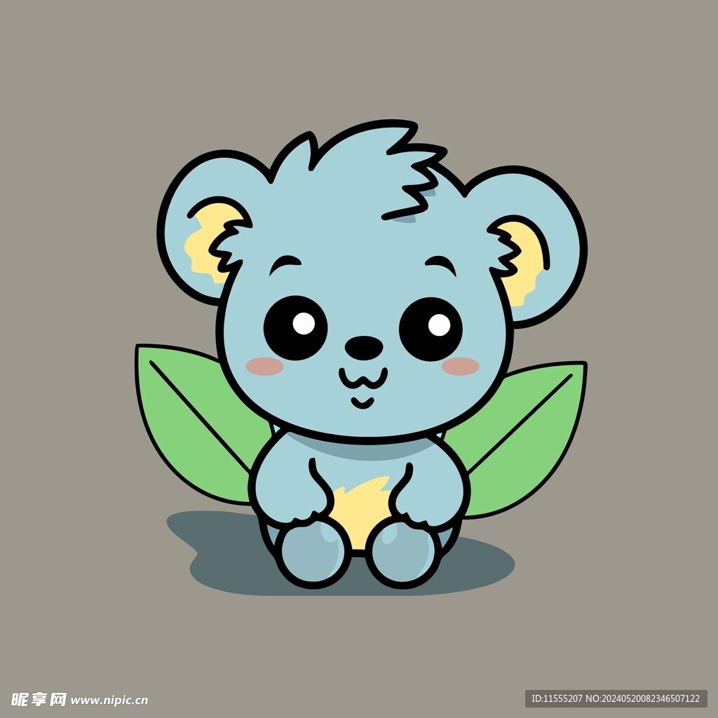 可爱树懒矢量卡通画儿童插画图片