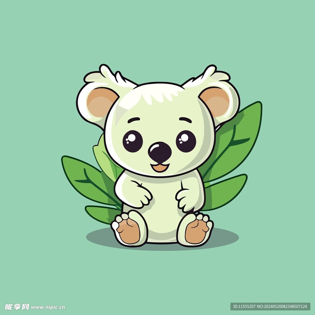 可爱树懒矢量卡通画儿童插画图片