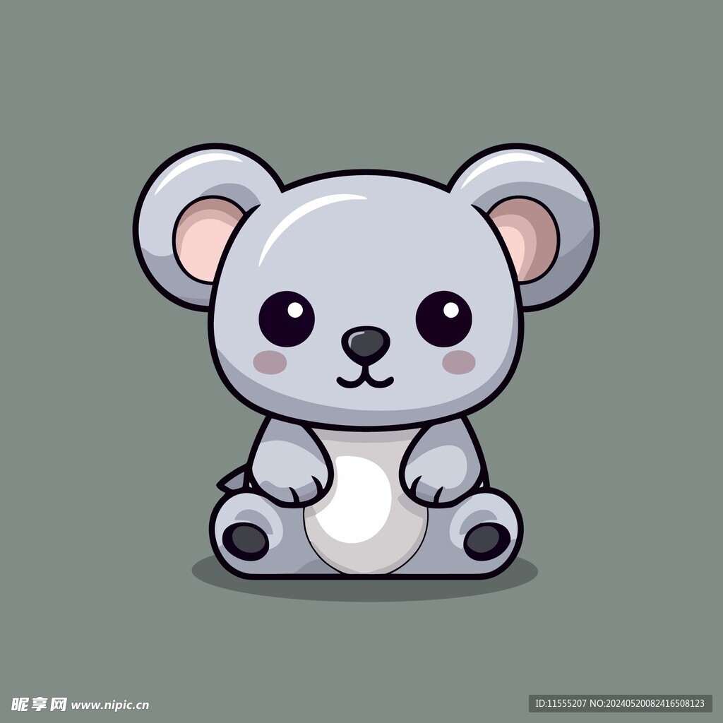 可爱树懒矢量卡通画儿童插画图片