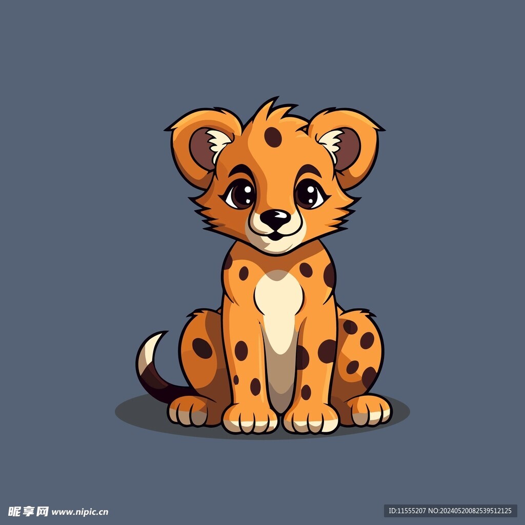 可爱狮子矢量卡通画儿童插画