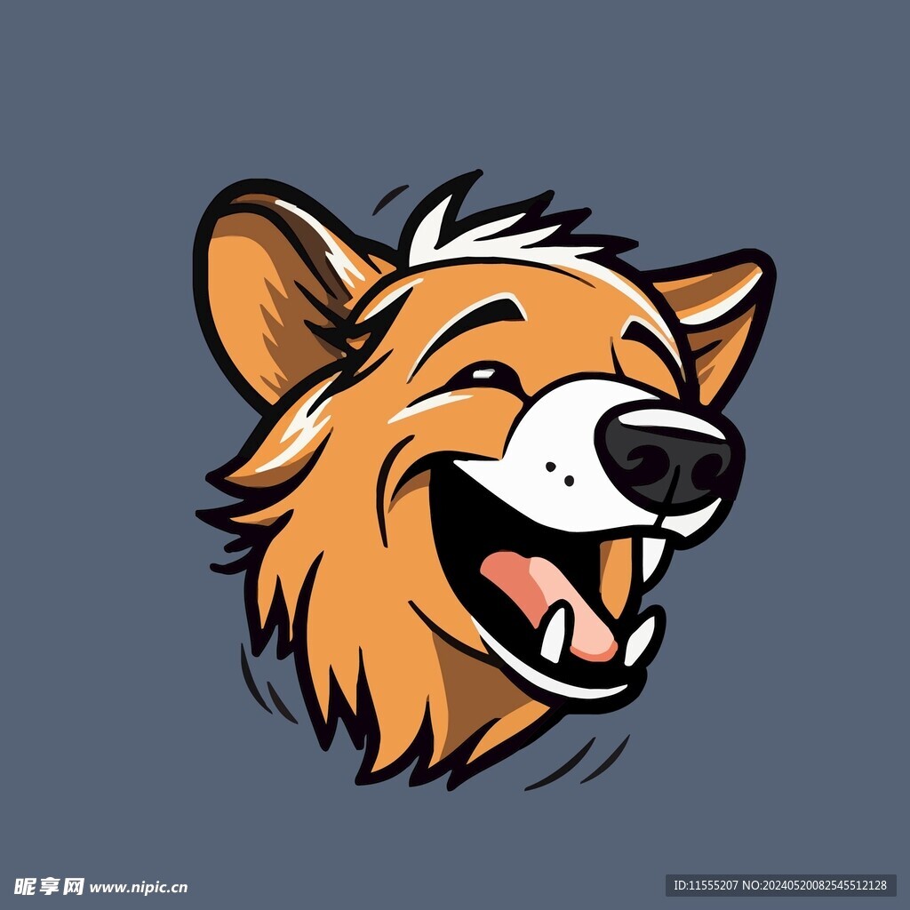 可爱野狗矢量卡通画儿童插画