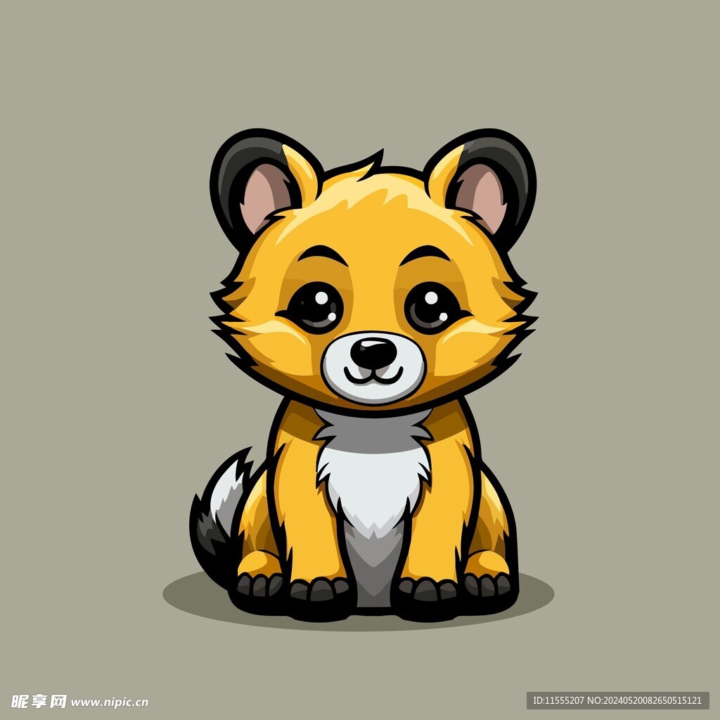 可爱猎狗矢量卡通画儿童插画