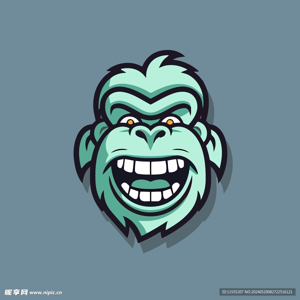 可爱大猩猩矢量卡通画儿童插画