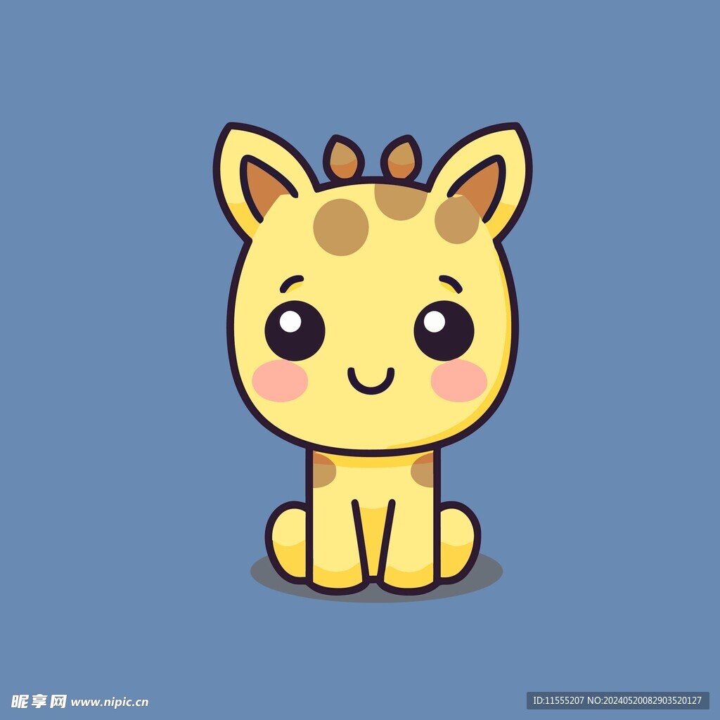 可爱小鹿矢量卡通画儿童插画