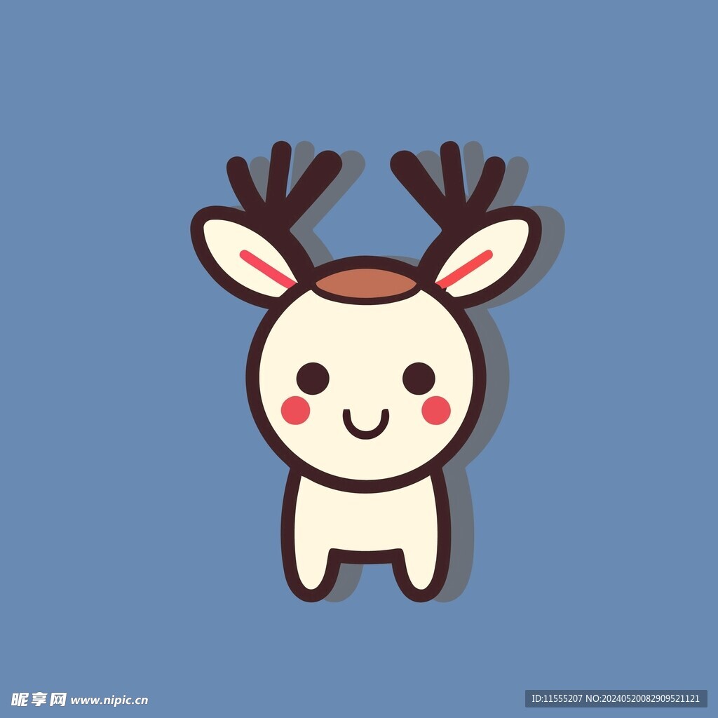 可爱小鹿矢量卡通画儿童插画