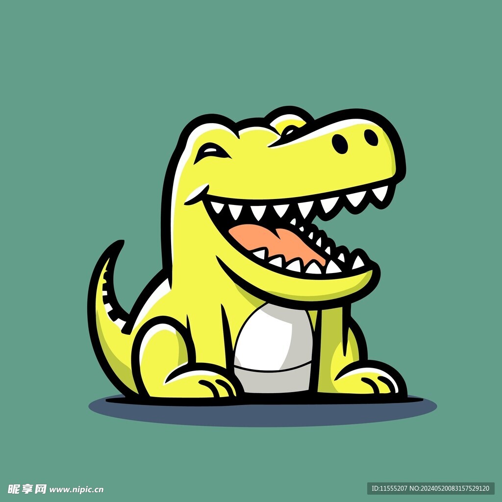 可爱鳄鱼矢量卡通画儿童插画