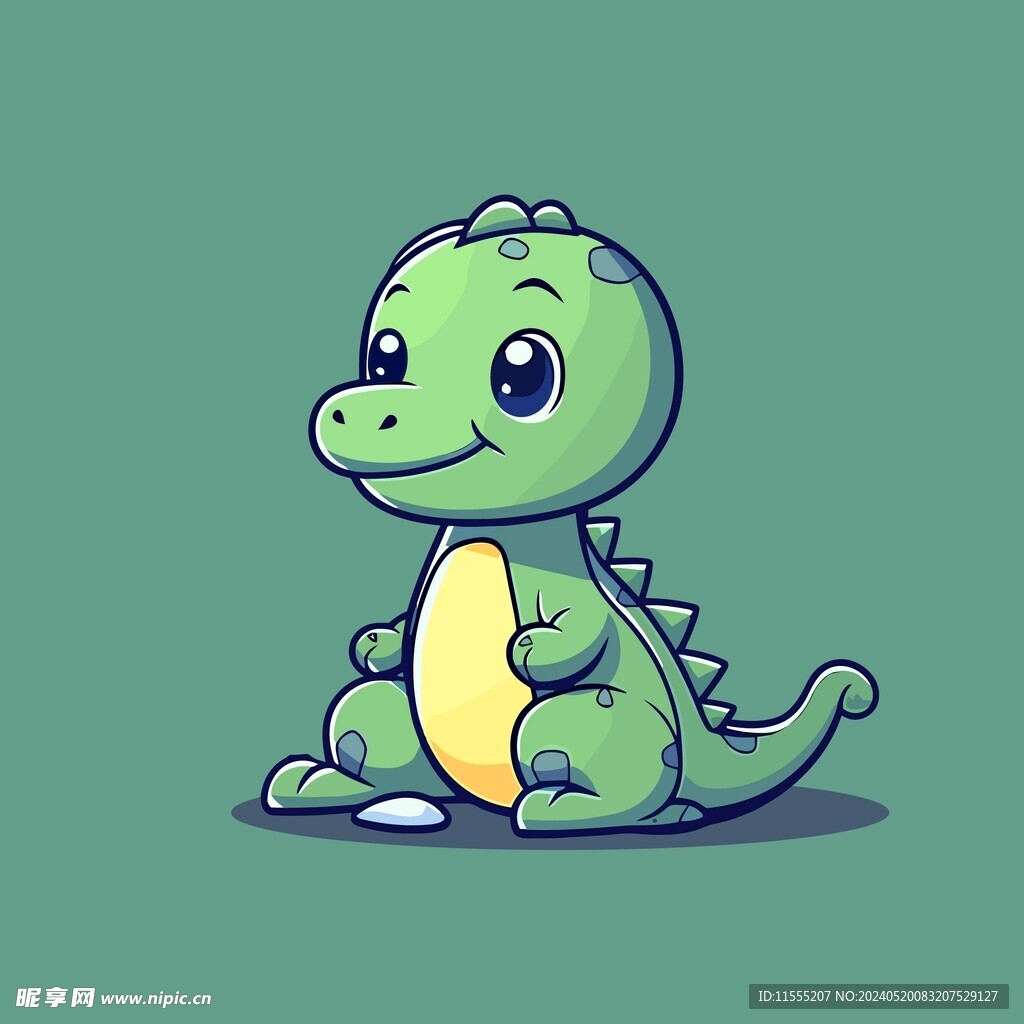 可爱鳄鱼矢量卡通画儿童插画