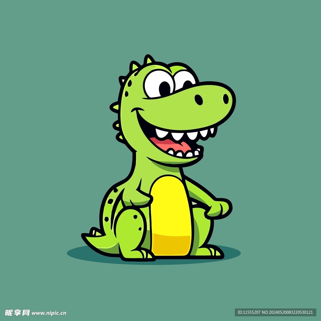 可爱鳄鱼矢量卡通画儿童插画