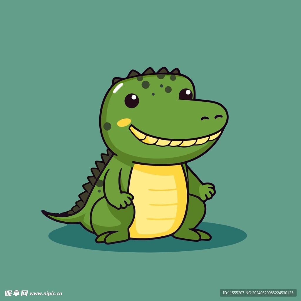 可爱鳄鱼矢量卡通画儿童插画