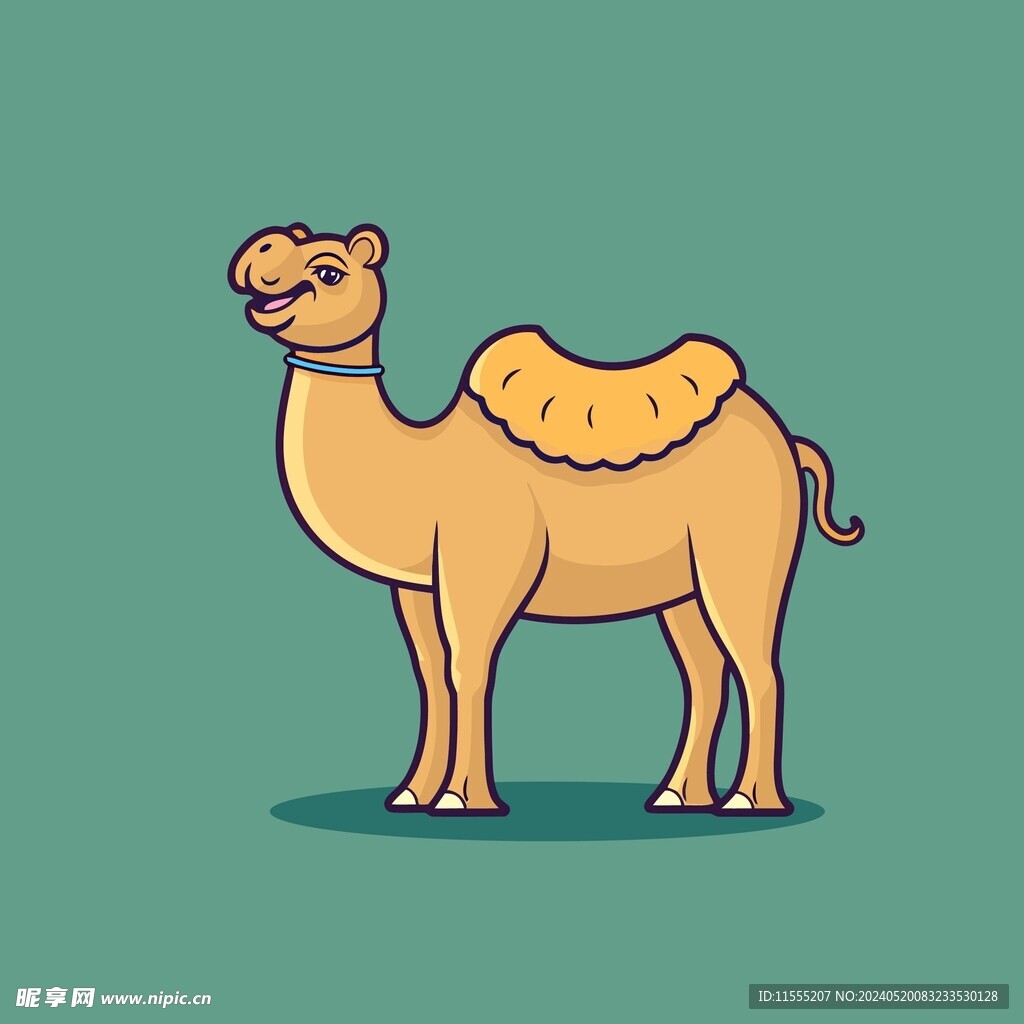 可爱骆驼矢量卡通画儿童插画