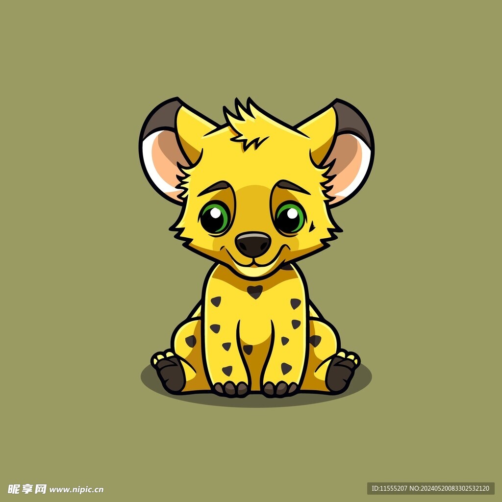 可爱野狗矢量卡通画儿童插画