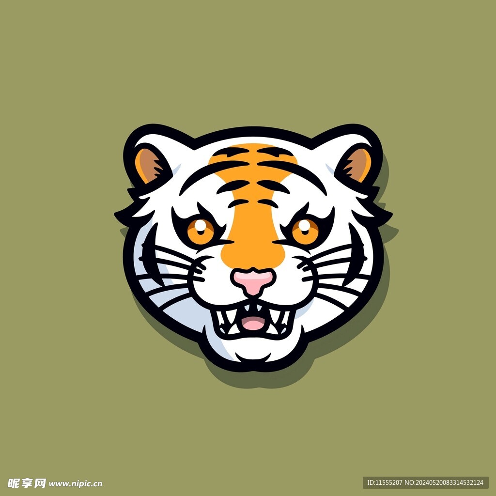 可爱老虎矢量卡通画儿童插画