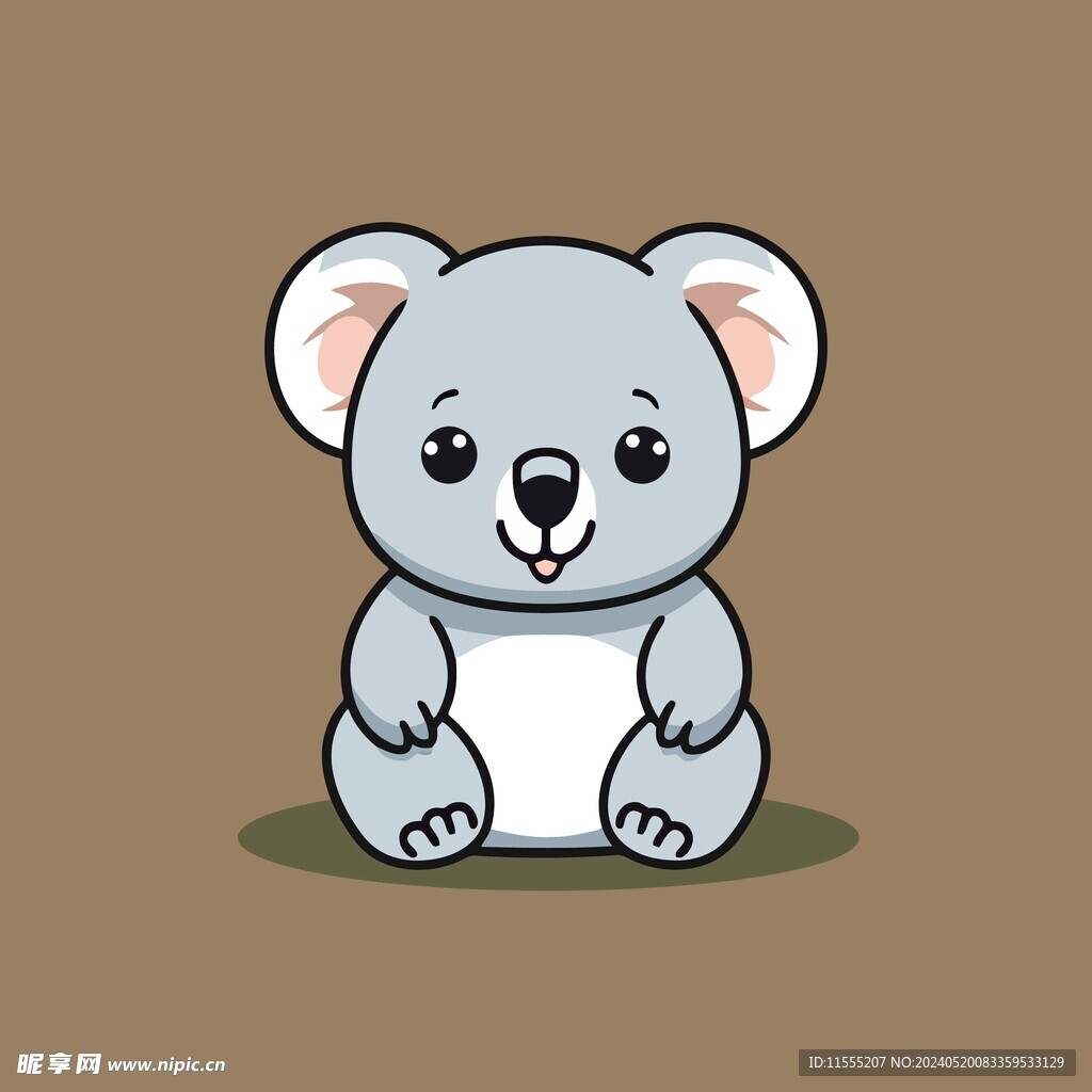 可爱树懒矢量卡通画儿童插画