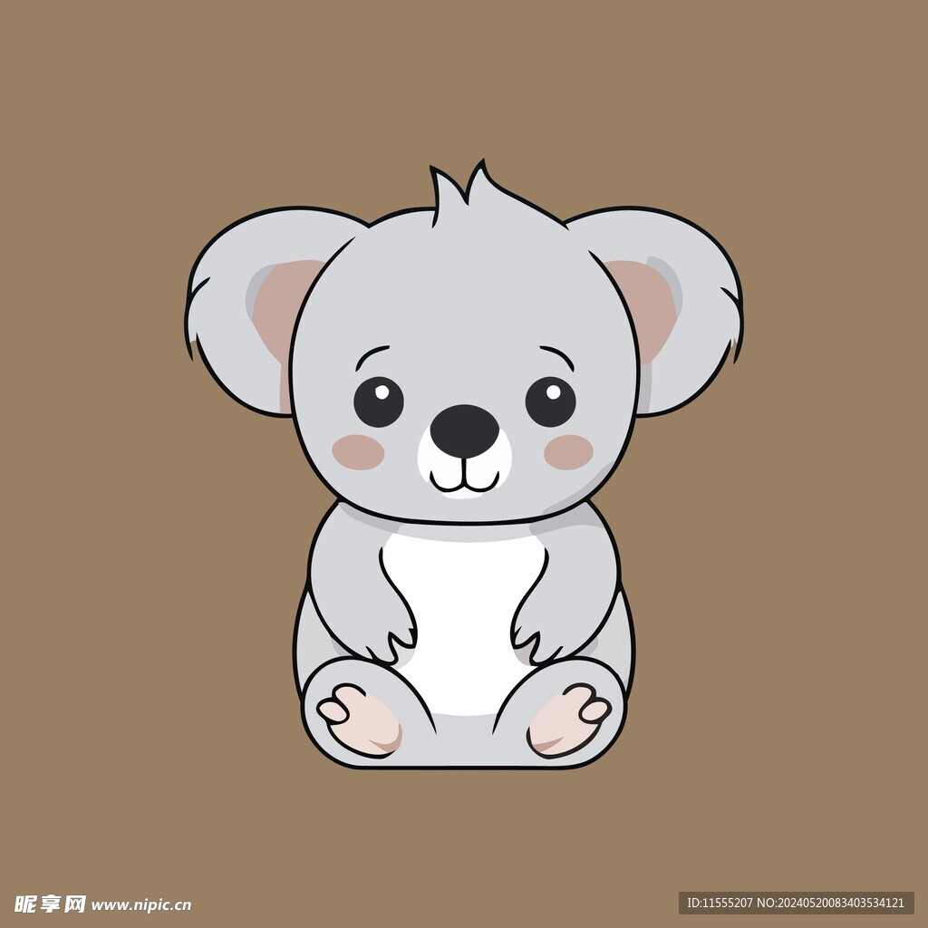 可爱树懒矢量卡通画儿童插画