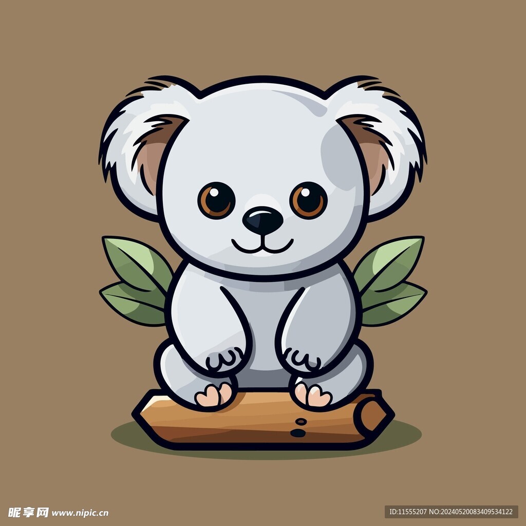 可爱树懒矢量卡通画儿童插画