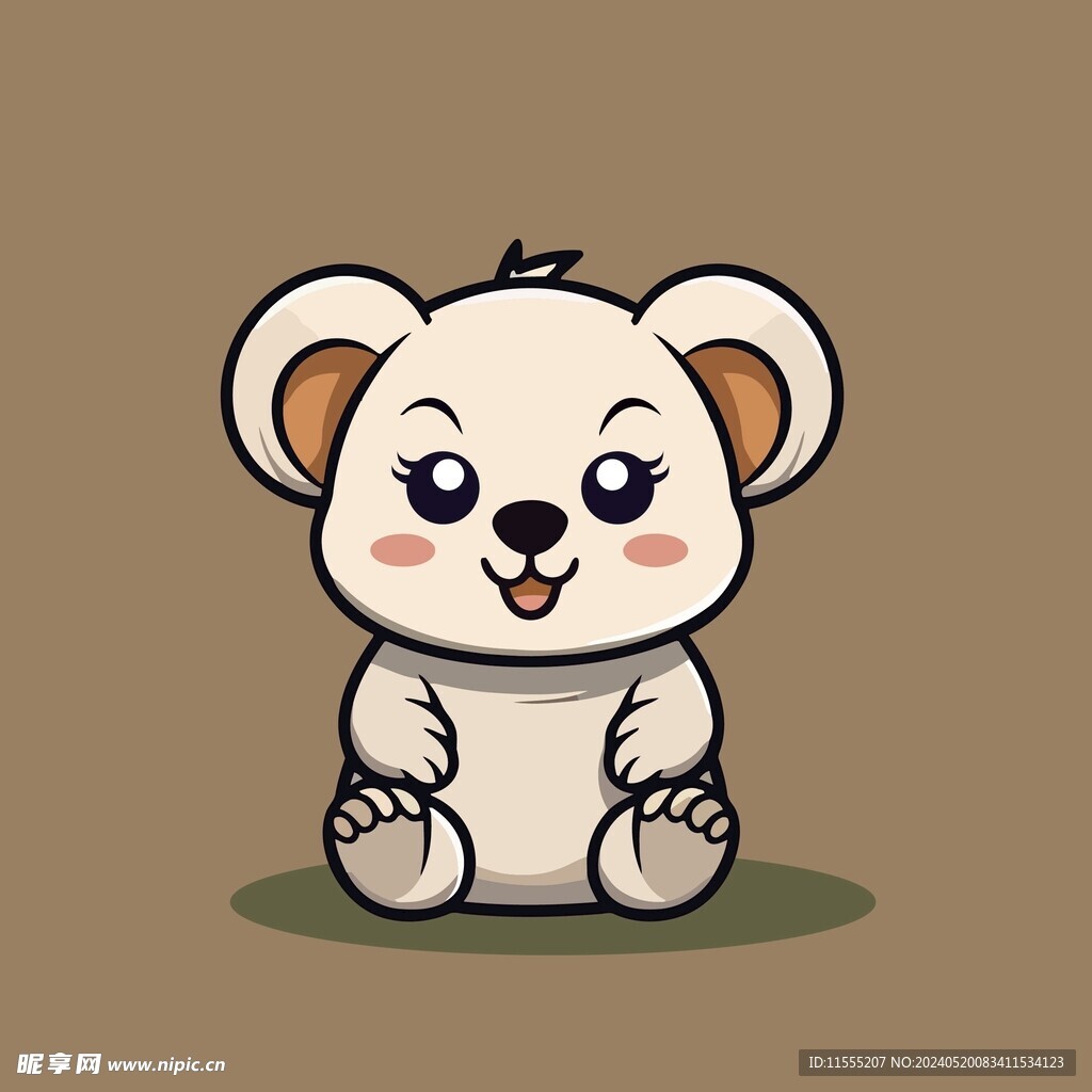 可爱树懒矢量卡通画儿童插画