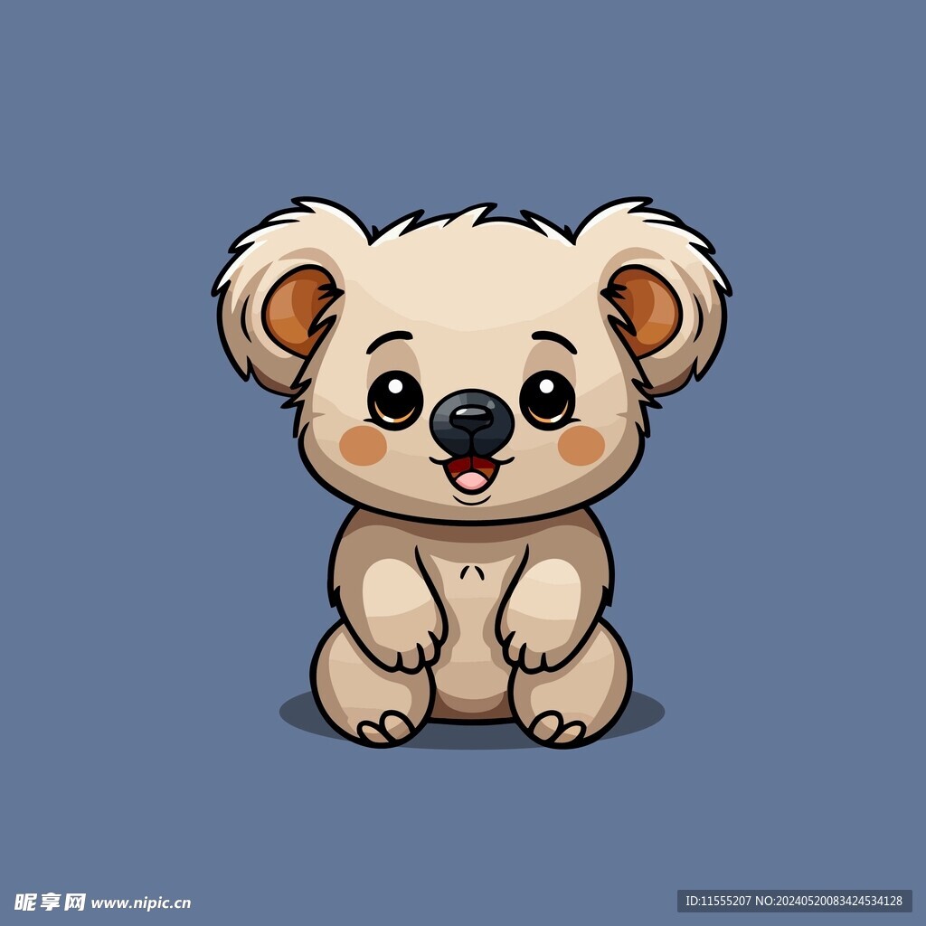 可爱树懒矢量卡通画儿童插画