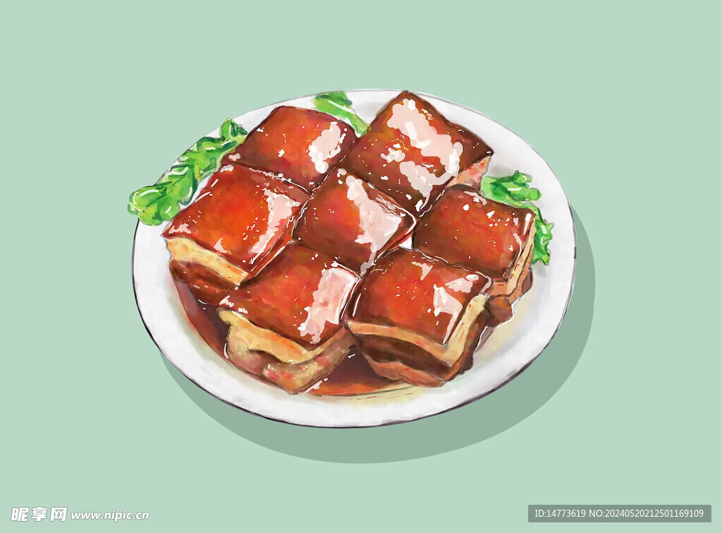手绘红烧肉东坡肉