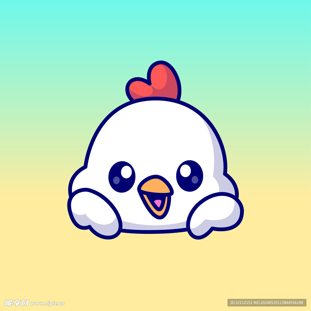 矢量卡通小鸡