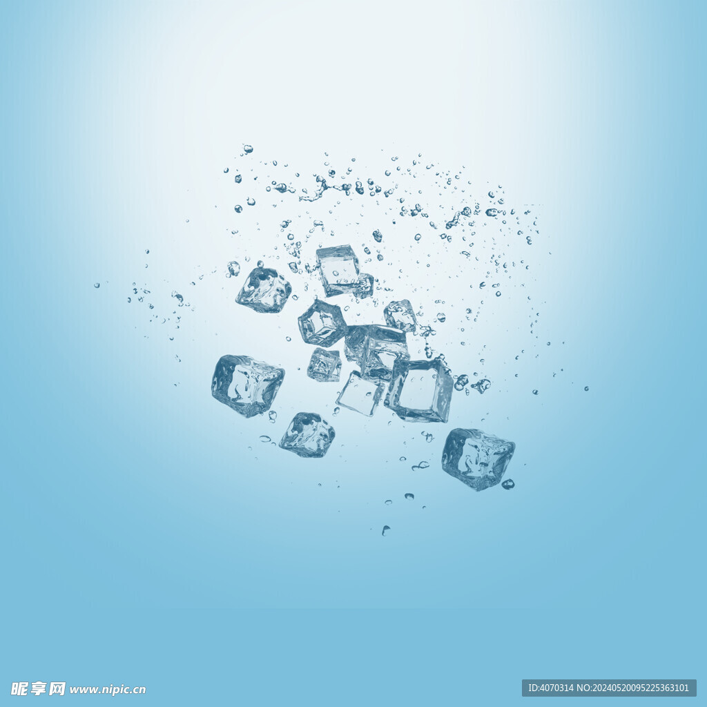 清凉飞溅水花冰块组合