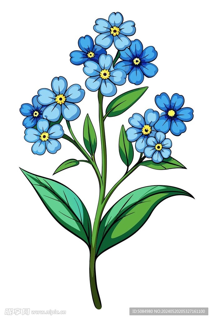 木雕风格勿忘我