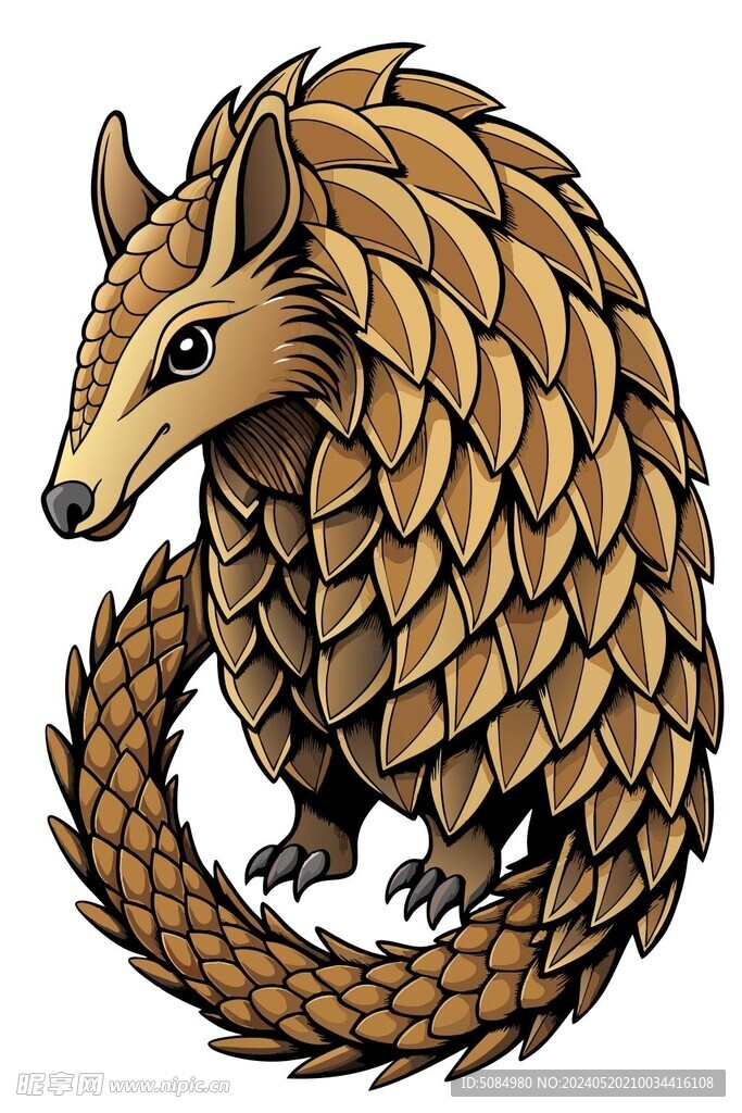 木雕风格穿山甲