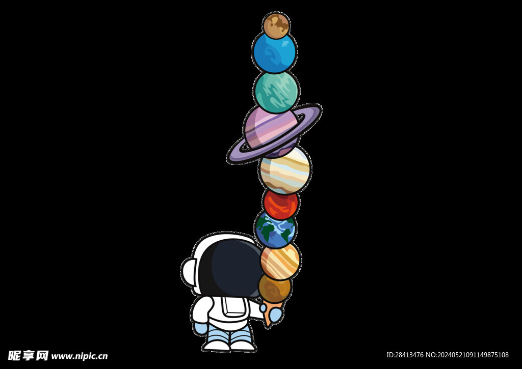 卡通太空人图案设计
