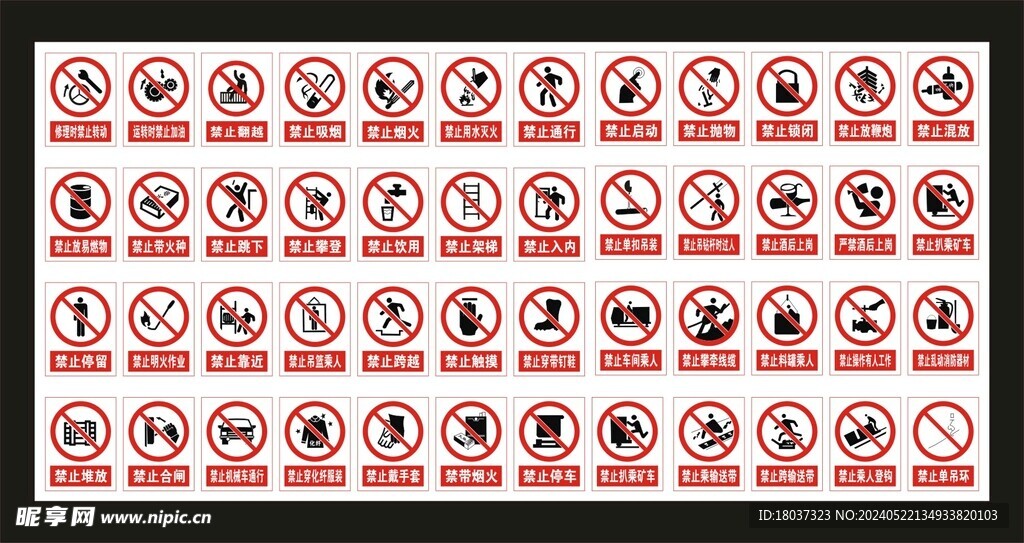 禁止标志 标识牌
