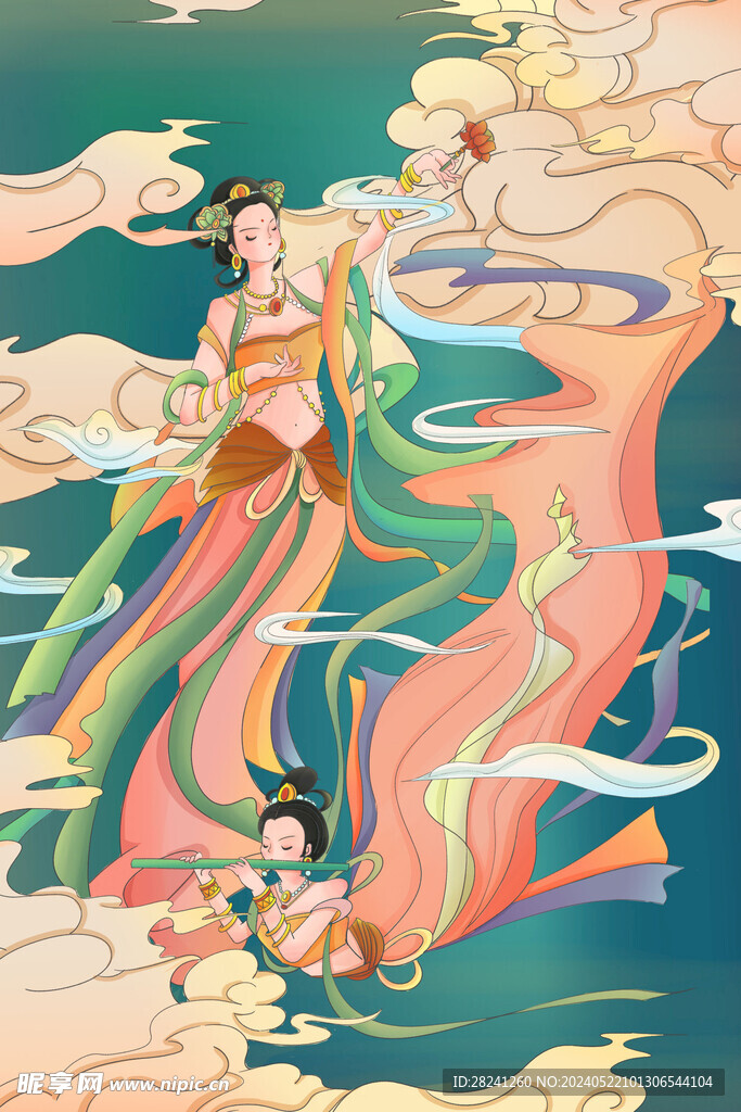 敦煌飞天插画