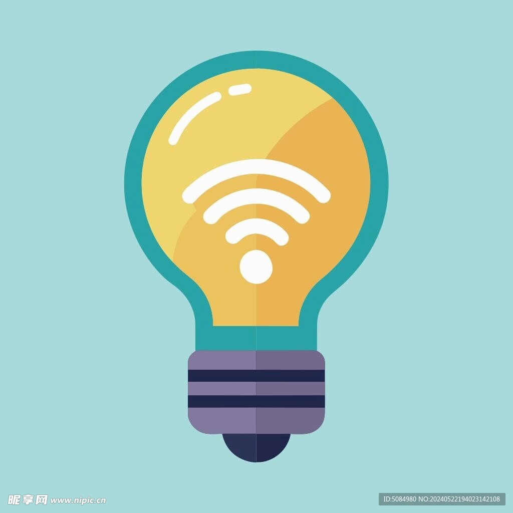 灯泡加WIfi 标志